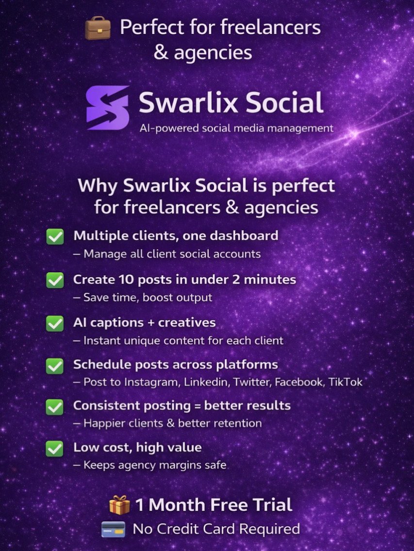 Swarlix Social AI – AI Powered Social Media Growth Tool
